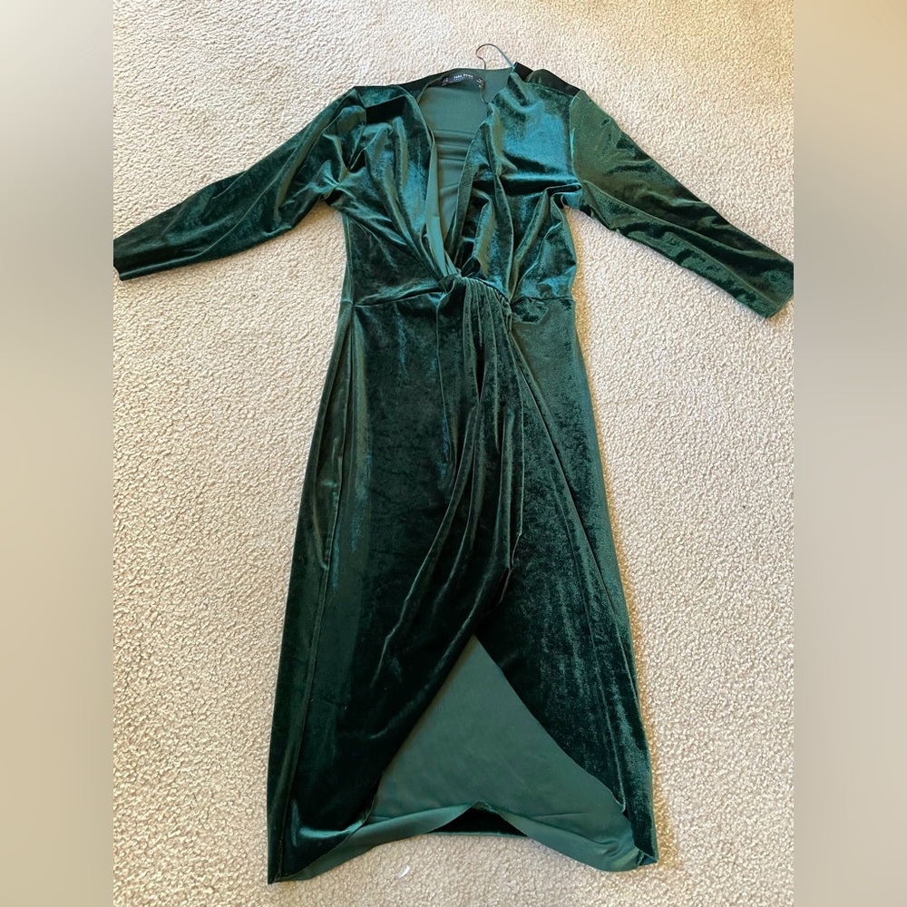 Velvet twist front dress